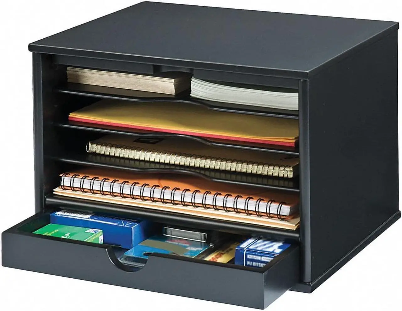 Alt view image 11 of 20 - Victor Wood Desktop Organizer, Midnight Black Collection - by Victor Technology