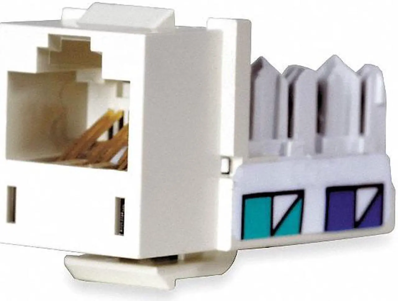 Alt view image 5 of 6 - Hubbell Premise Wiring Jack,Office White,Cat5e,Rj45 HAWA HXJ5EOW