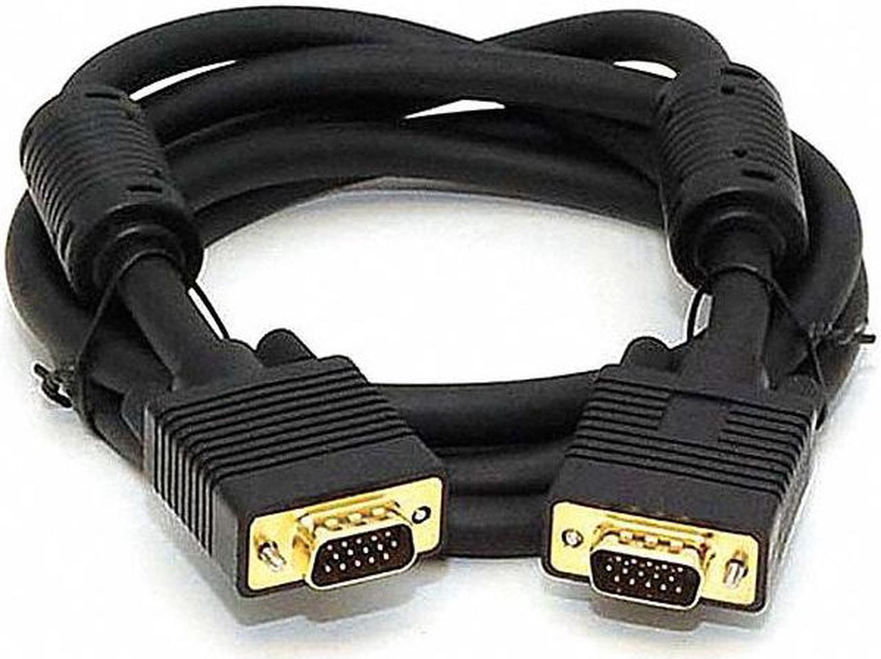 Monoprice Super VGA Monitor Cable - 6 Feet - Black | Male to Male with Ferrite Cores (Gold Plated)