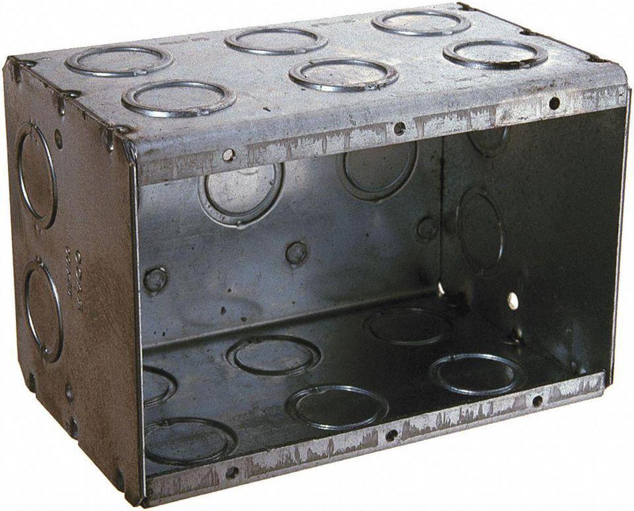 Main image of RACO 697 Electrical Box, 67.3 cu in, Masonry Box Type, 3 Gangs, Galvanized Steel