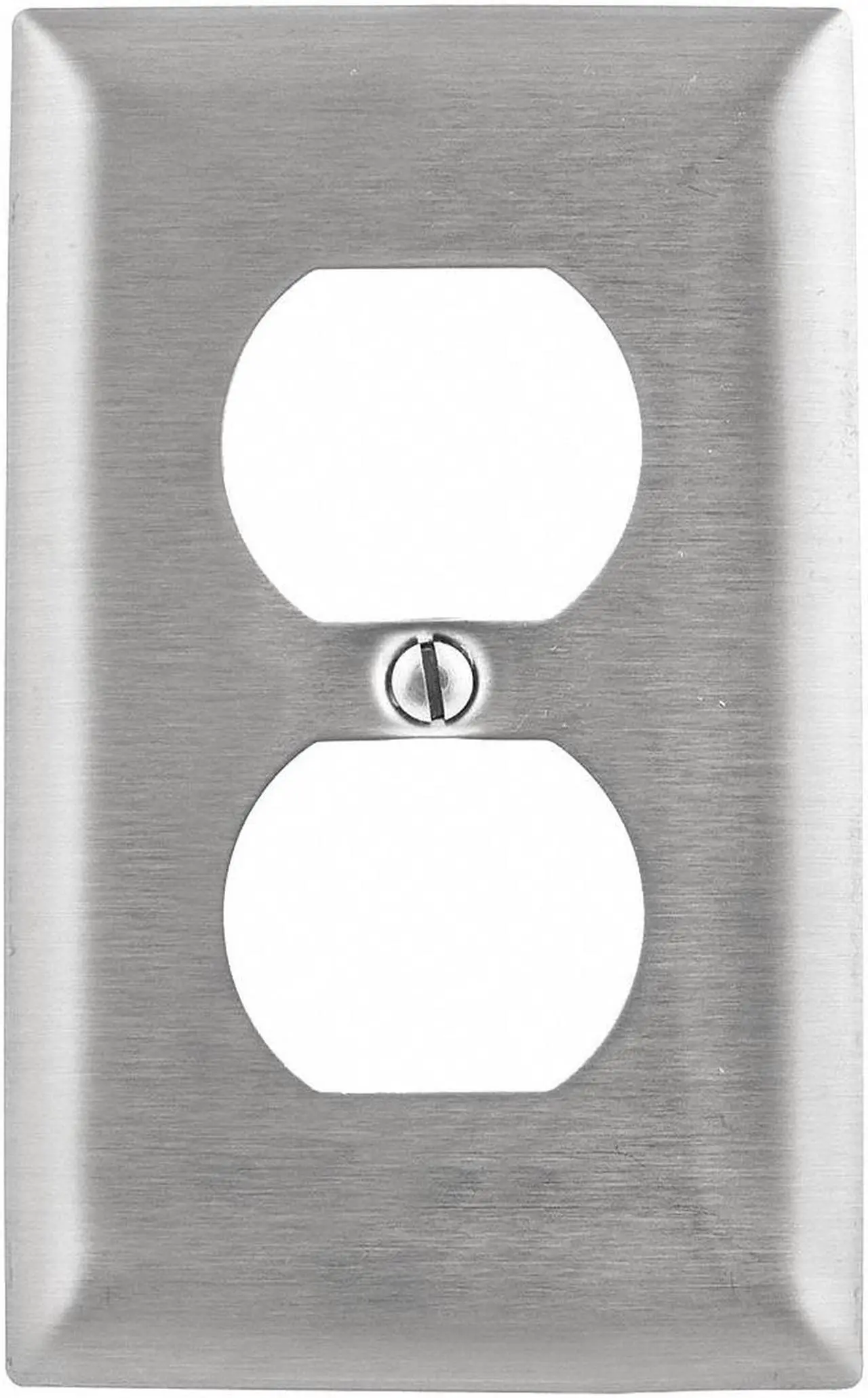 Main image of Hubbell Wiring Device-kellems Duplex Receptacle Wall Plate, Jumbo, SS Jumbo SSJ8