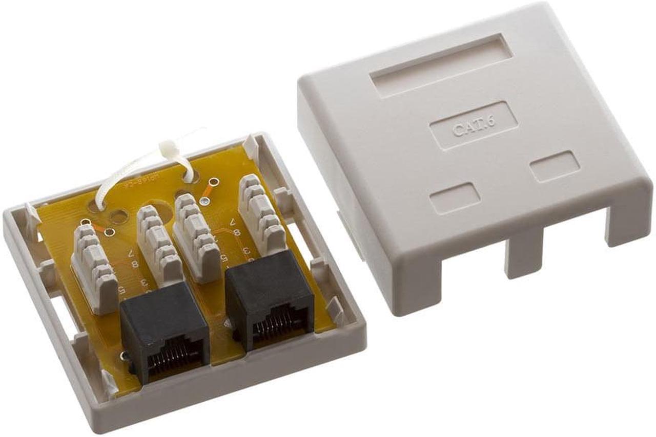 Alt view image 3 of 5 - Cmple - Surface Mount Box Cat6 Double WHITE