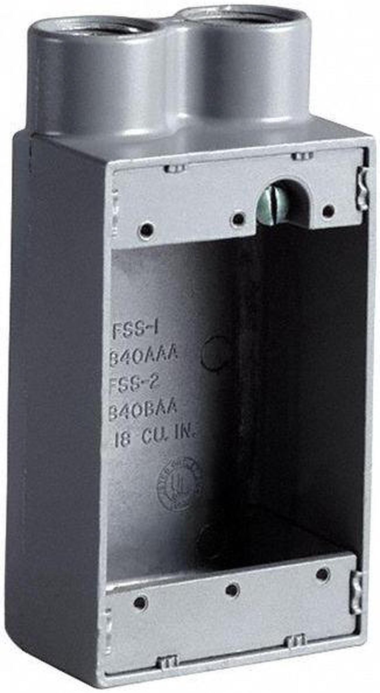 Alt view image 2 of 3 - KILLARK FSS-2 Device Box,3/4" Hub,Shallow,2.87" W