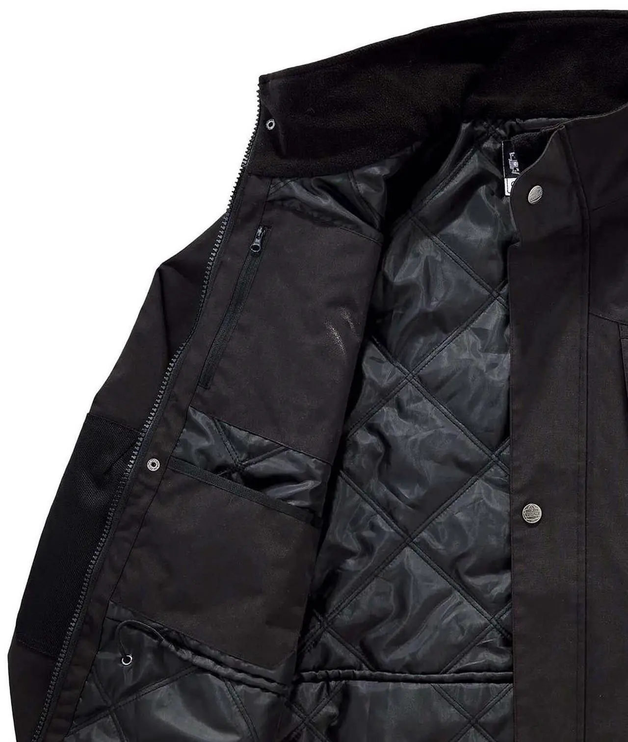 Alt view image 2 of 2 - Ergodyne 41114 N-Ferno 6466 Thermal Jacket with 500D Nylon Shell - Large - Black