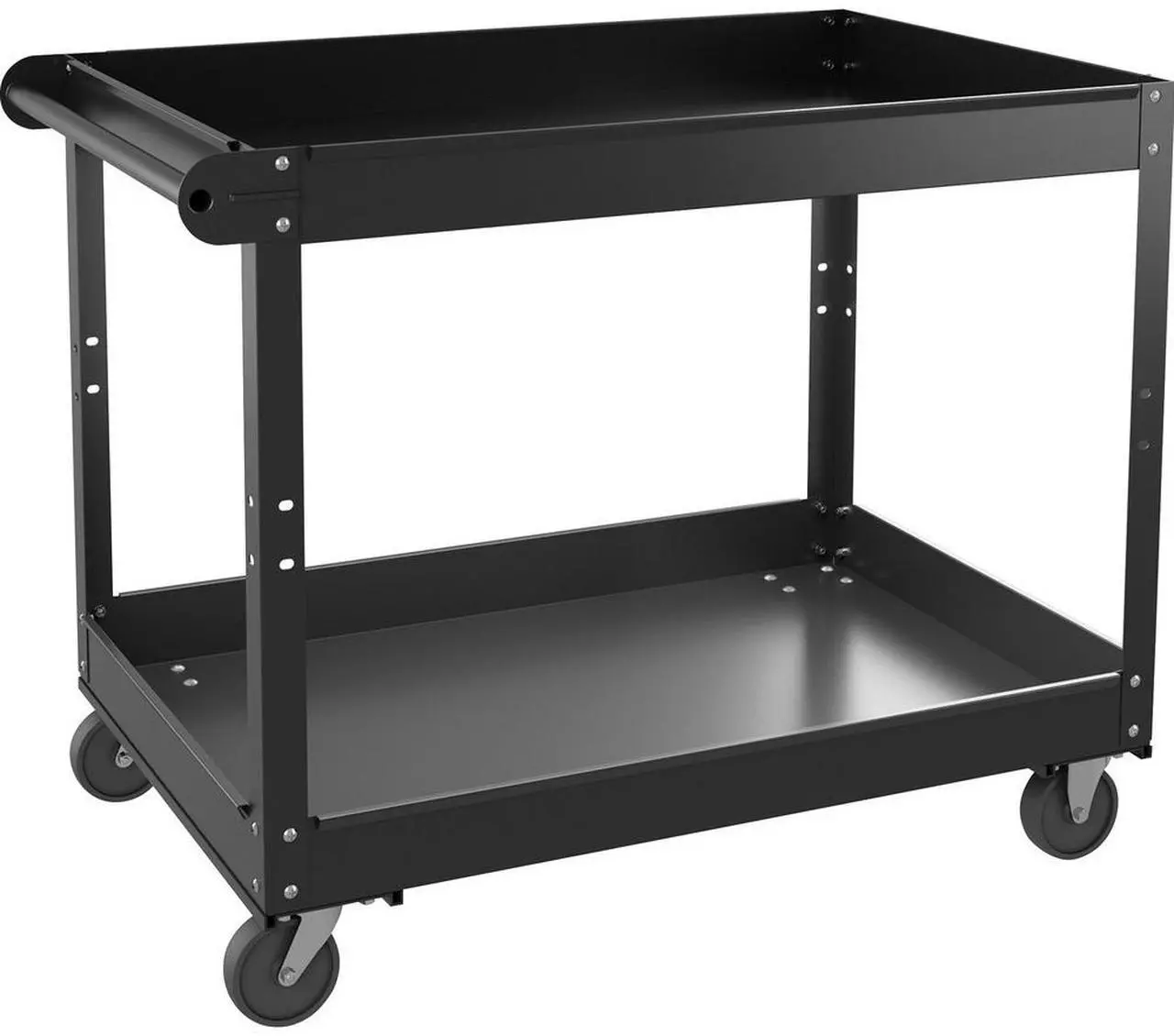 Alt view image 2 of 4 - Lorell Utility Cart 2-Shelf 24"Wx36"Lx32"H Black 59690