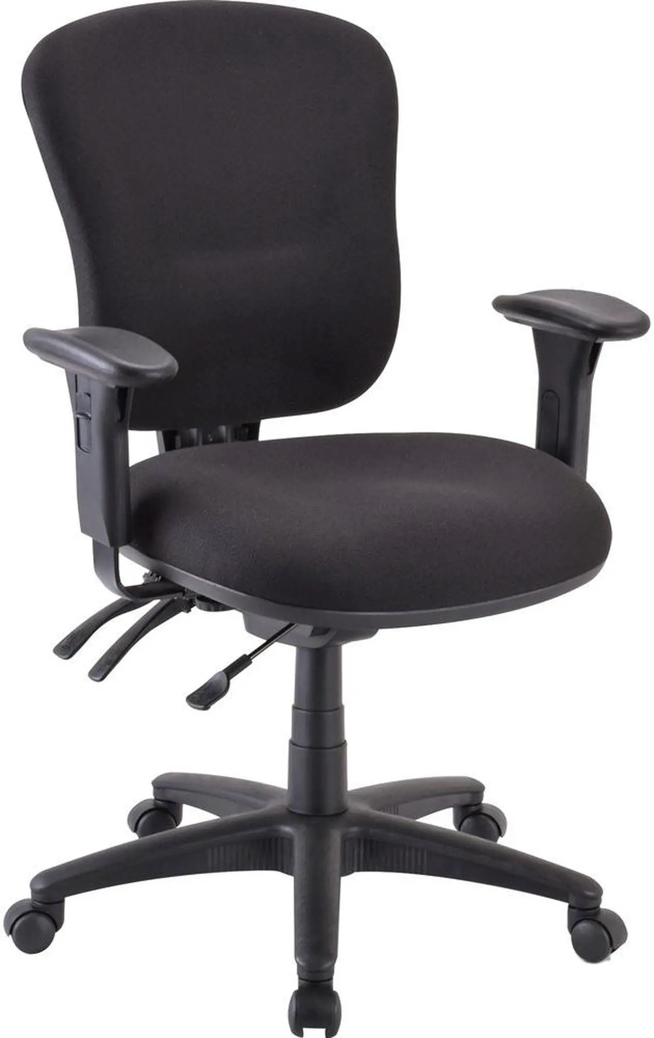 Alt view image 5 of 15 - Lorell Mid-back Task Chair 26-3/4"x26"x39-1/4"-42" Black 66128