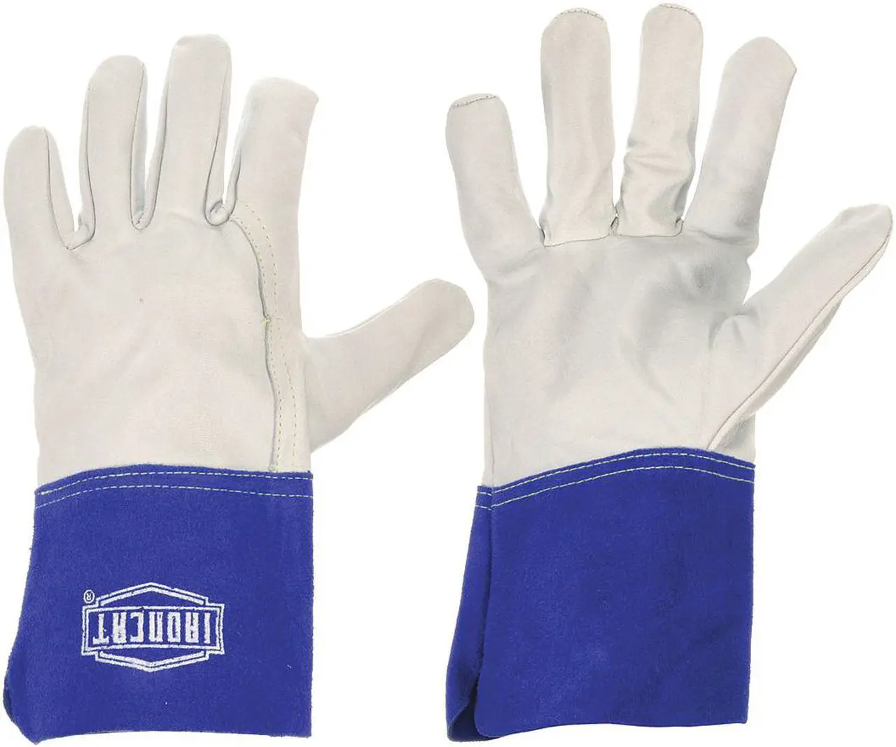 Alt view image 2 of 2 - IRONCAT 6142/XL Welding Gloves, Gauntlet Cuff, Wing Thumb, A Cowhide, XL, 12 PK