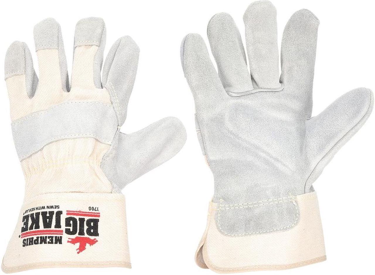 Alt view image 3 of 3 - Leather Palm Gloves, S, White, PR