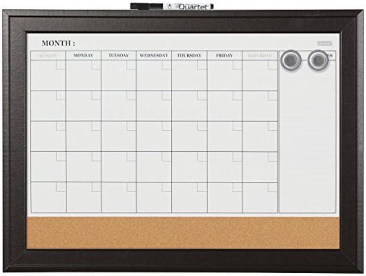 Alt view image 8 of 20 - Quartet Combination Magnetic Whiteboard Calendar & Corkboard 23x17 Black