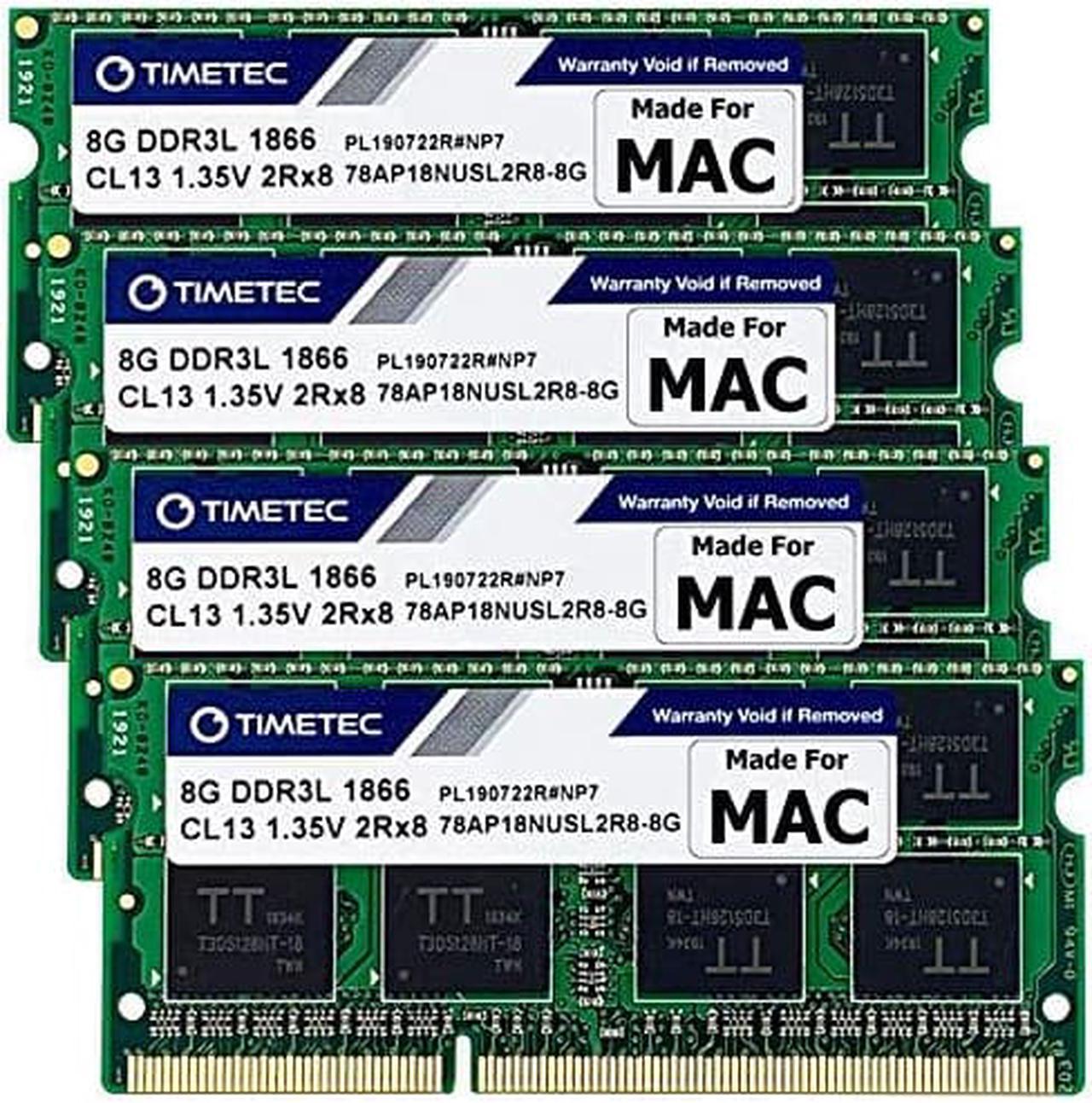 Timetec 32GB KIT(4x8GB) Compatible for Apple Late 2015 iMac (27-inch w/Retina 5K Display) DDR3L 1867MHz / 1866MHz PC3L-14900 2Rx8 CL13 1.35V 204 Pin SODIMM Memory Module MAC RAM Upgrade for iMac 17,1