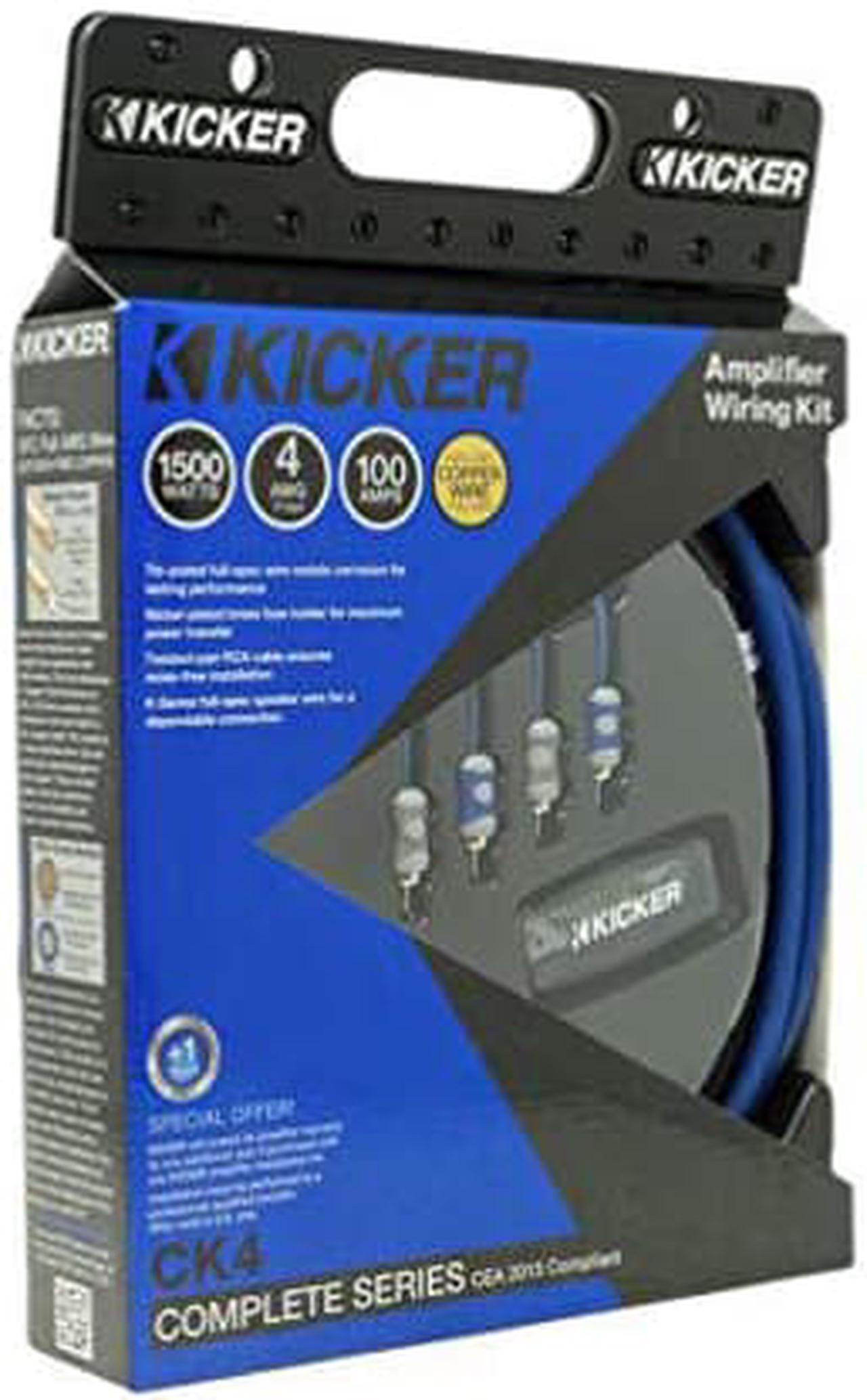Alt view image 3 of 5 - New Kicker 46Ck4 C-Series 4Awg 2-Channel Amplifier Power Kit