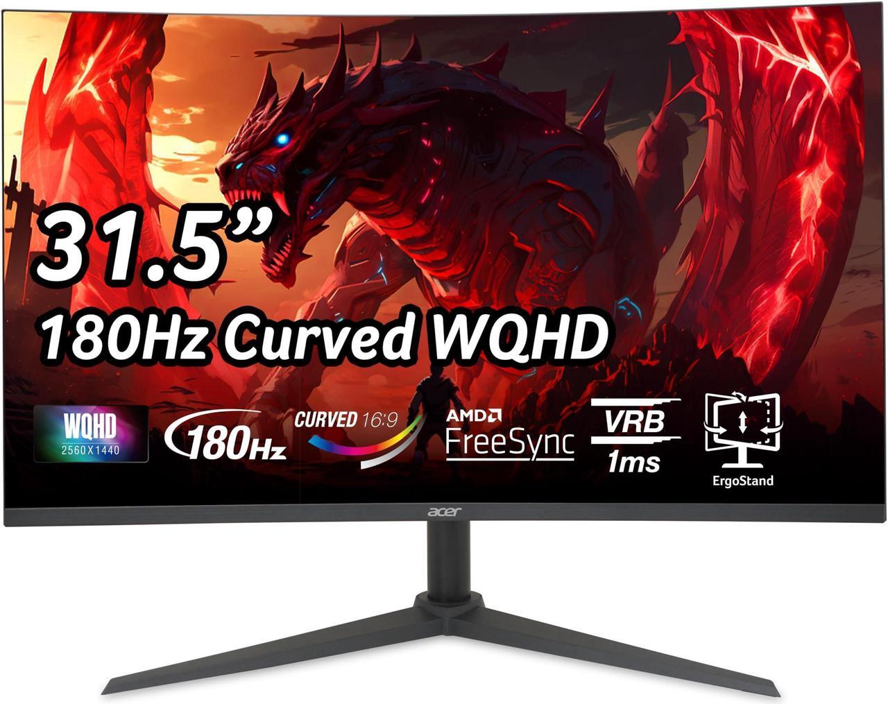 Main image of Acer Nitro 31.5"" WQHD 2560 x 1440 1500R Curved PC Gaming Monitor | AMD FreeSync | Up to 180Hz Refresh | 1ms VRB | Speakers | 1 x Display Port 1.4 & 2 x HDMI 2.0 | XZ320QU S3bmiiphx
