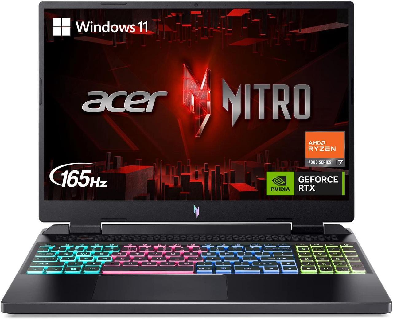 Main image of Acer Nitro 16 Gaming Laptop | AMD Ryzen 7 7840HS OctaCore CPU | NVIDIA GeForce RTX 4060 Laptop GPU | 16"" WUXGA 165Hz IPS Display | 16GB DDR5 | 1TB Gen 4 SSD | WiFi 6E | RGB Backlit KB | AN16-41-R4CY