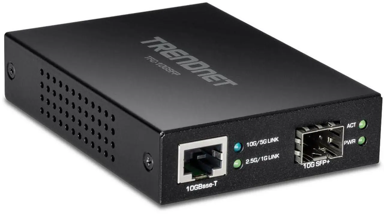 Alt view image 8 of 14 - TRENDnet 10GBASE-T to SFP+ Fiber Media Converter, TFC-10GSFP, 1 x 10G RJ-45 Port, 1 x 10Gbps SFP+ Slot, SFP+ to 10G RJ-45, Power Adapter Included