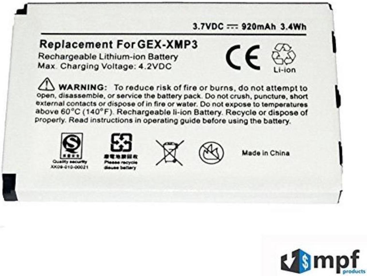 Alt view image 2 of 3 - Replacement XM-6900-0004-00, 990552, L01L40321 Battery for GEX-XMP3, XMP3, XMP3i & XMP3H1 Portable Sirius XM Satellite Radio Receivers