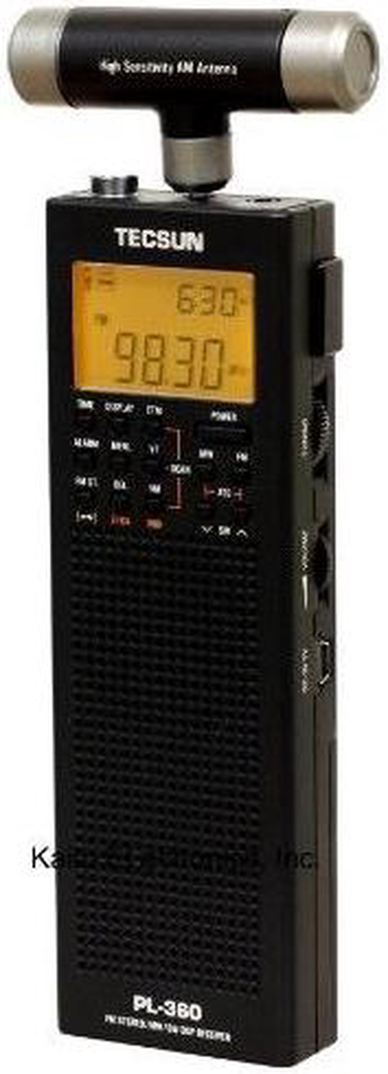 tecsun pl360 digital pll portable am/fm shortwave radio with dsp, black