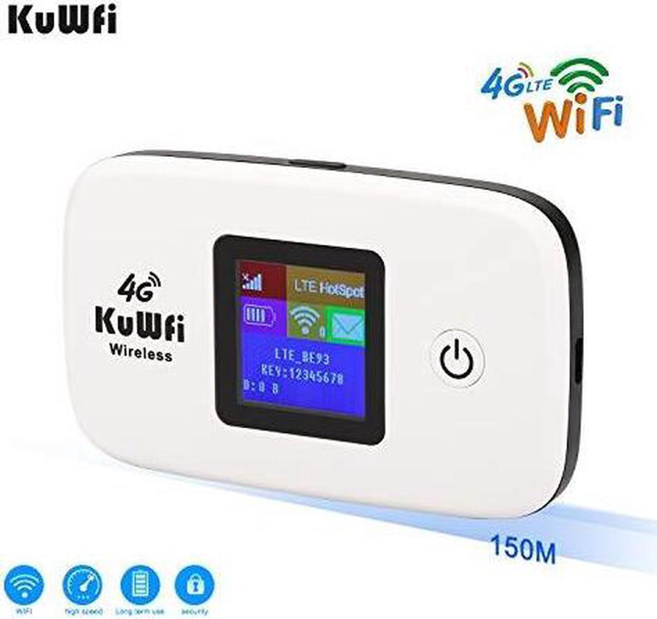 Main image of kuwfi us version 4g lte router, unlocked travel partner 4g lte wireless 4g router with sim card slot support lte fdd b2/b4 /b5 work with at&t t moblie verizon cricket wireless sim card forusa/ca/mx