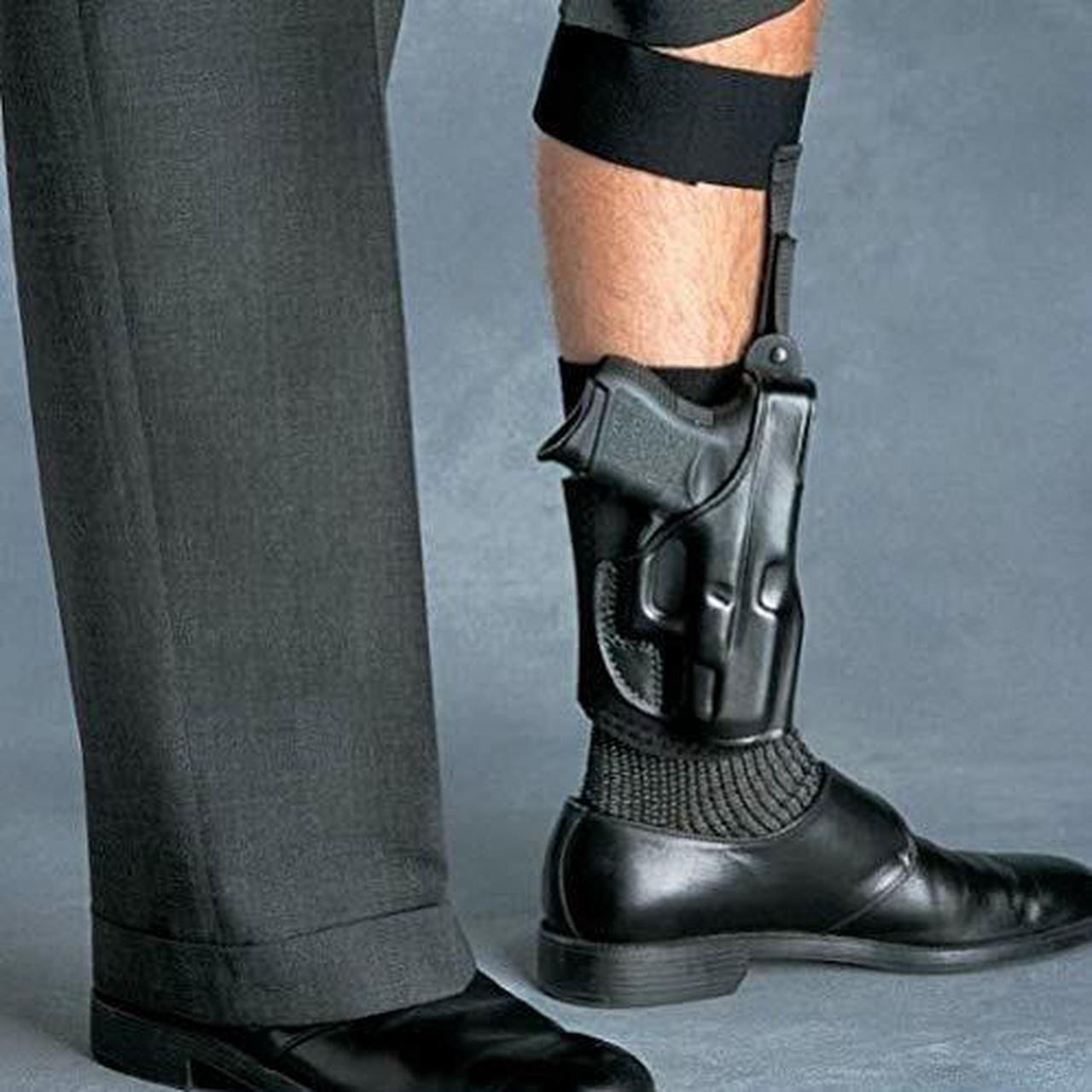 Main image of galco ankle glove/ankle holster for walther ppk, ppks black, righthand