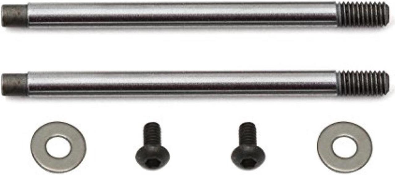 Main image of team associated 91618 factory 3x23 shock shafts 2 v2 chrome hobby rc vehicle parts