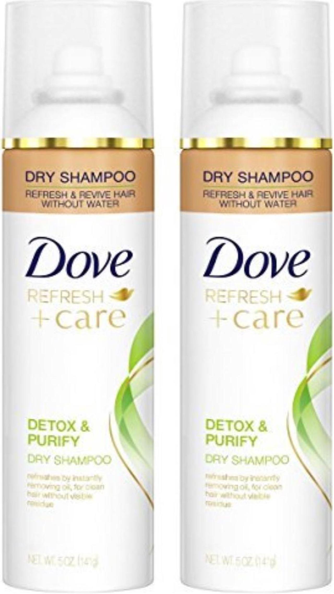 Main image of dove refresh + care dry shampoo  detox & purify  net wt. 5 oz 141 g per can  pack of 2 cans