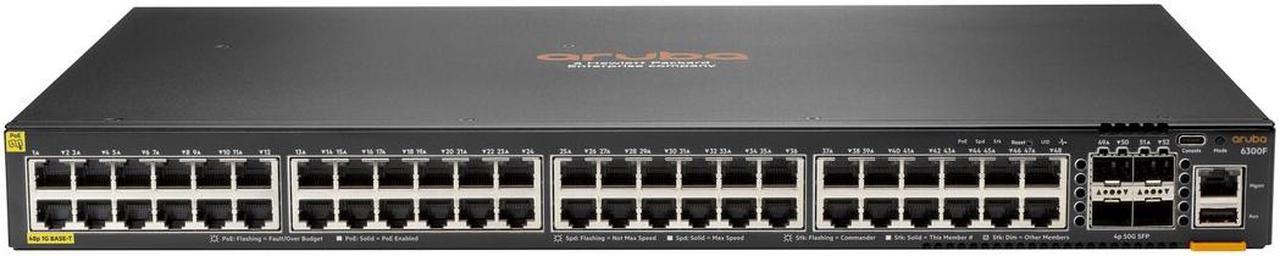 Aruba 6300F 48-Port 1Gbe Class 4 Poe And 4-Port Sfp56 Switch