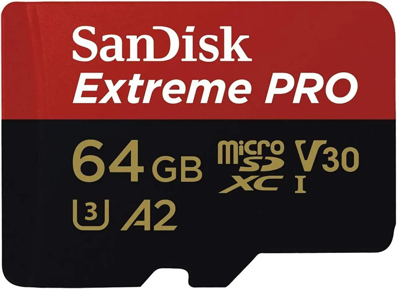 Alt view image 3 of 5 - SanDisk Extreme Pro MicroSDXC UHS-I U3 A2 V30 64GB + Adapter