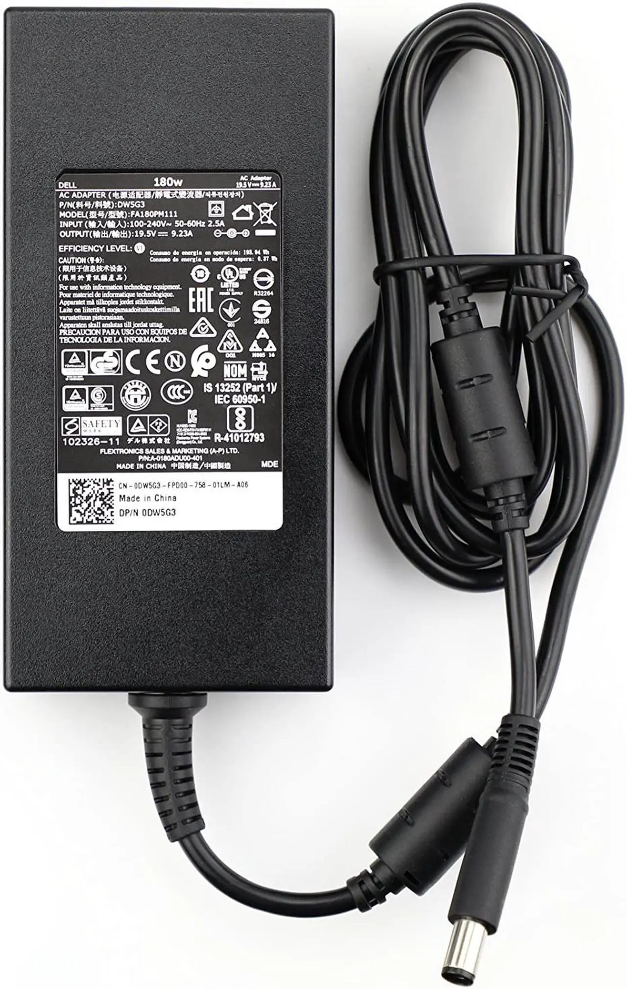 Alt view image 3 of 5 - New Genuine 180W 19.5V 9.23A 74X5J JVF3V DA180PM111 Adapter for Dell Alienware 15 R1 R2; Inspiron One 23xx (2350 2320); Precision 15 7000 (7510) 17 7000 (7710); OptiPlex 3011 AIO; M4600 M4700 M4800