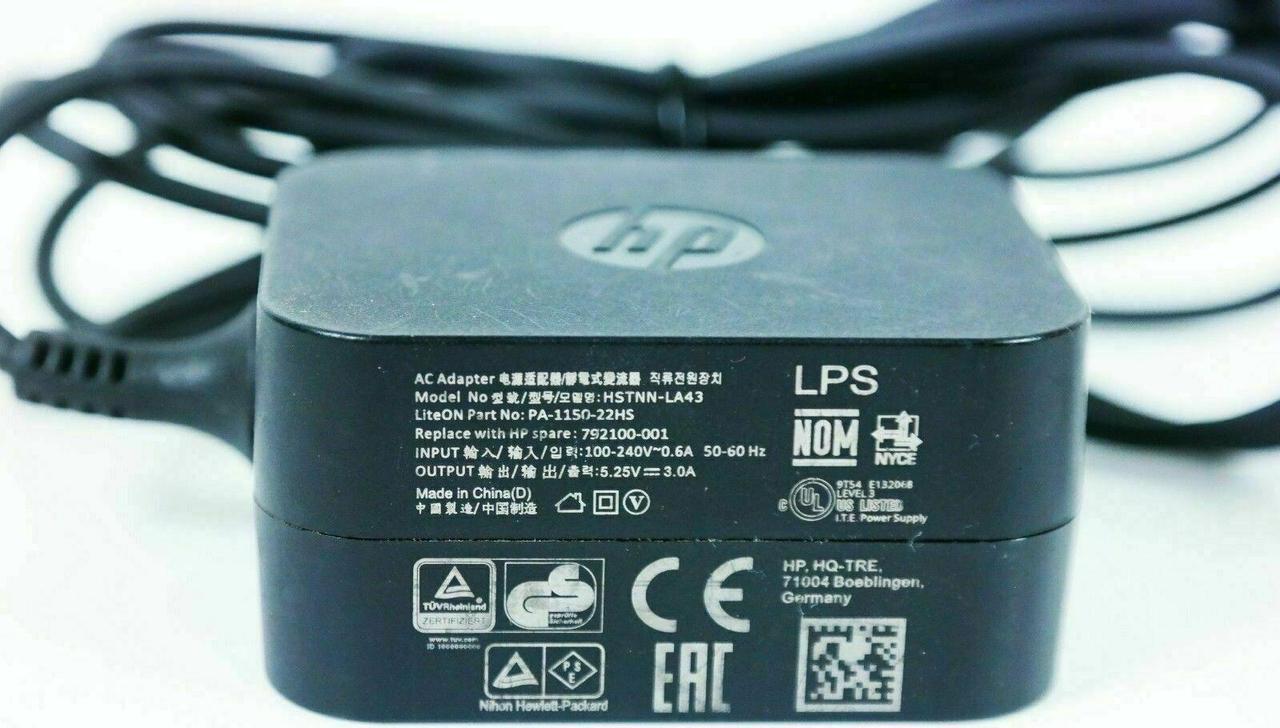 Alt view image 2 of 4 - Genuine HP AC Adapter for Pavilion X2 Detachable Tablet 10-k Micro USB No Plug