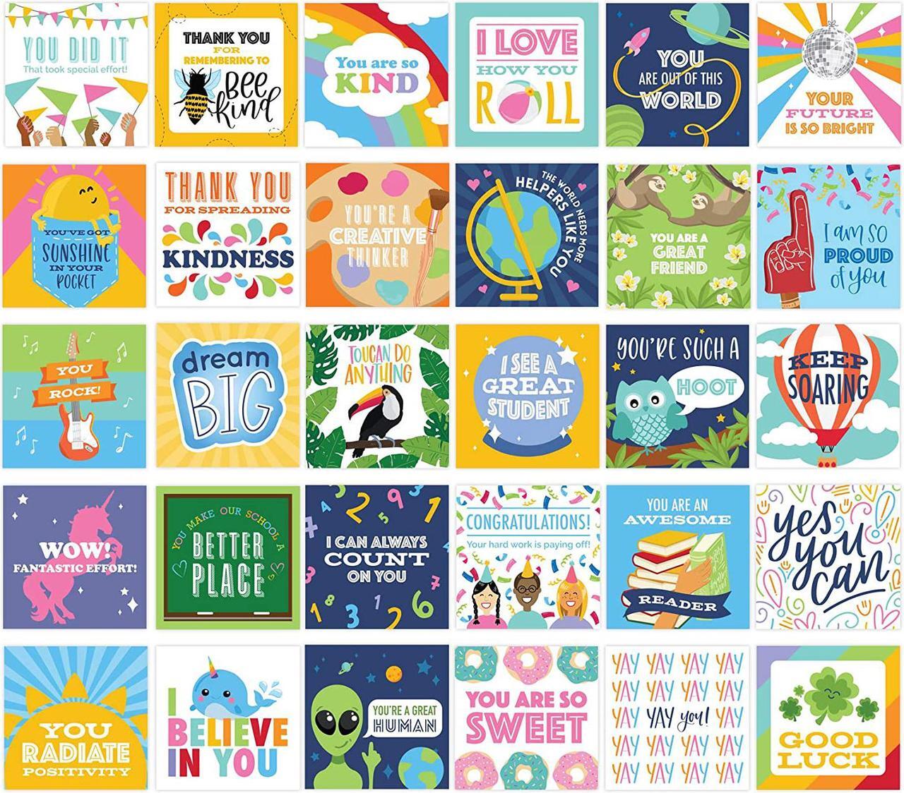 Main image of bloom daily planners Student Encouragement Card Deck - Cute Sentimental Quote Cards for Teachers to Give Kids - Set of Thirty 3" x 3" Cards - Assorted Designs