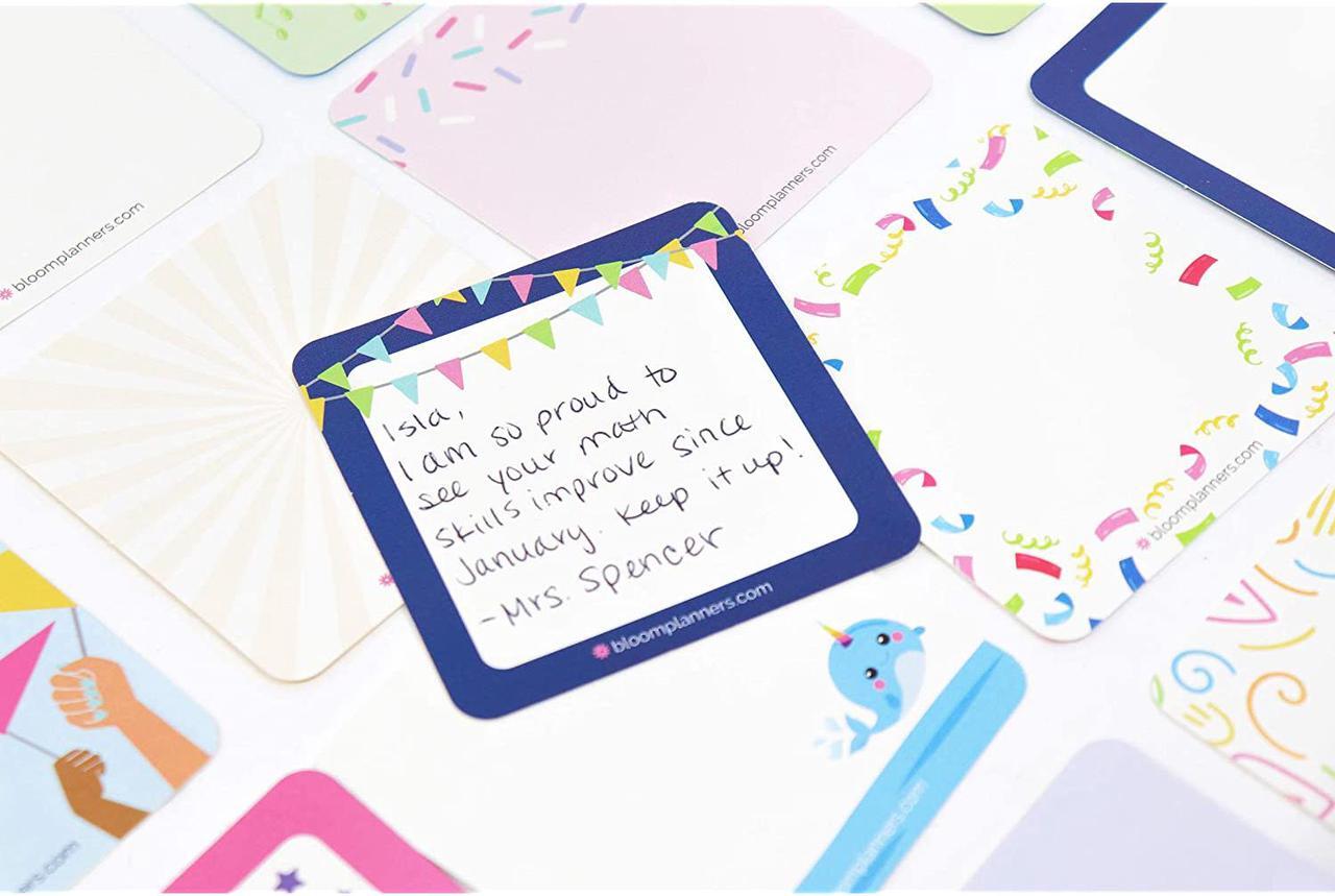 Alt view image 5 of 7 - bloom daily planners Student Encouragement Card Deck - Cute Sentimental Quote Cards for Teachers to Give Kids - Set of Thirty 3" x 3" Cards - Assorted Designs