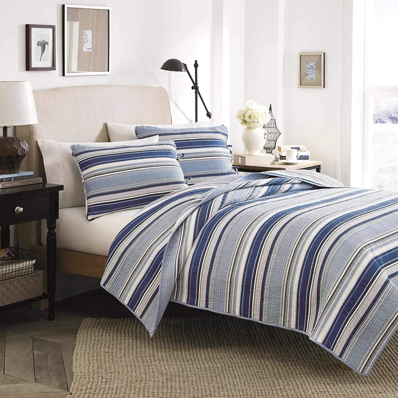 Stone Cottage Fresno Cotton Quilt Set, Full/Queen, Blue