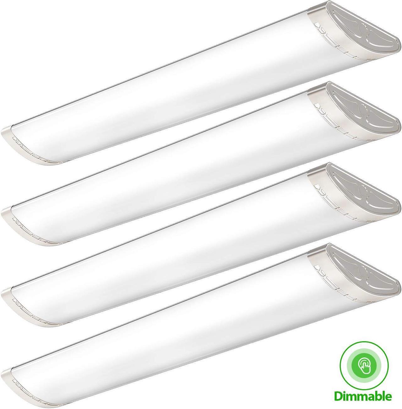 Main image of TychoLite 4FT LED Light Fixture 50W 5500lm Linear Flush Mount Light, 4000K, Dimmable, 48 inch LED Kitchen Lights Ceiling Fixtures for Laundry, Craft Room, Office, Fluorescent Replacement 4 Pack