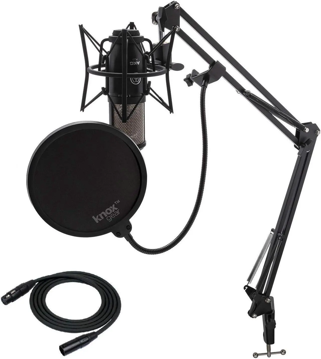Main image of AKG P220 Condenser Microphone with Knox Gear Studio Stand, Pop Filter and XLR Cable
