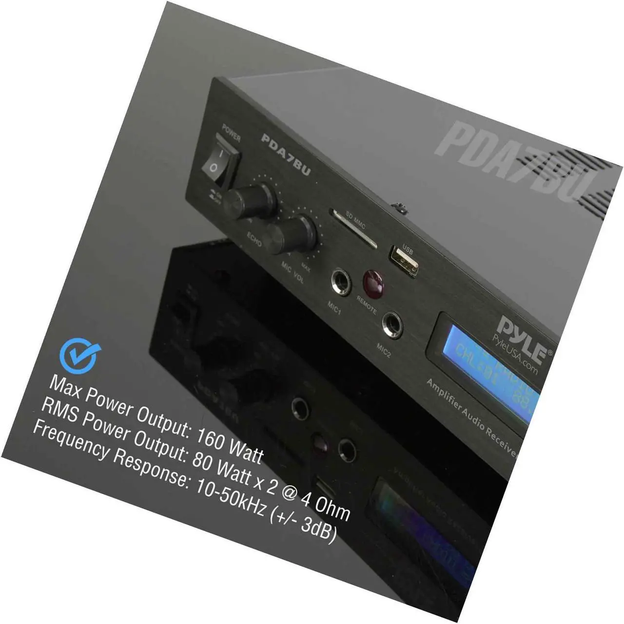 Alt view image 15 of 17 - Home Theater Amplifier Audio Receiver Sound System with Bluetooth Wireless Streaming, MP3/USB/SD/AUX/FM Radio (200 Watt) (PDA7BU)