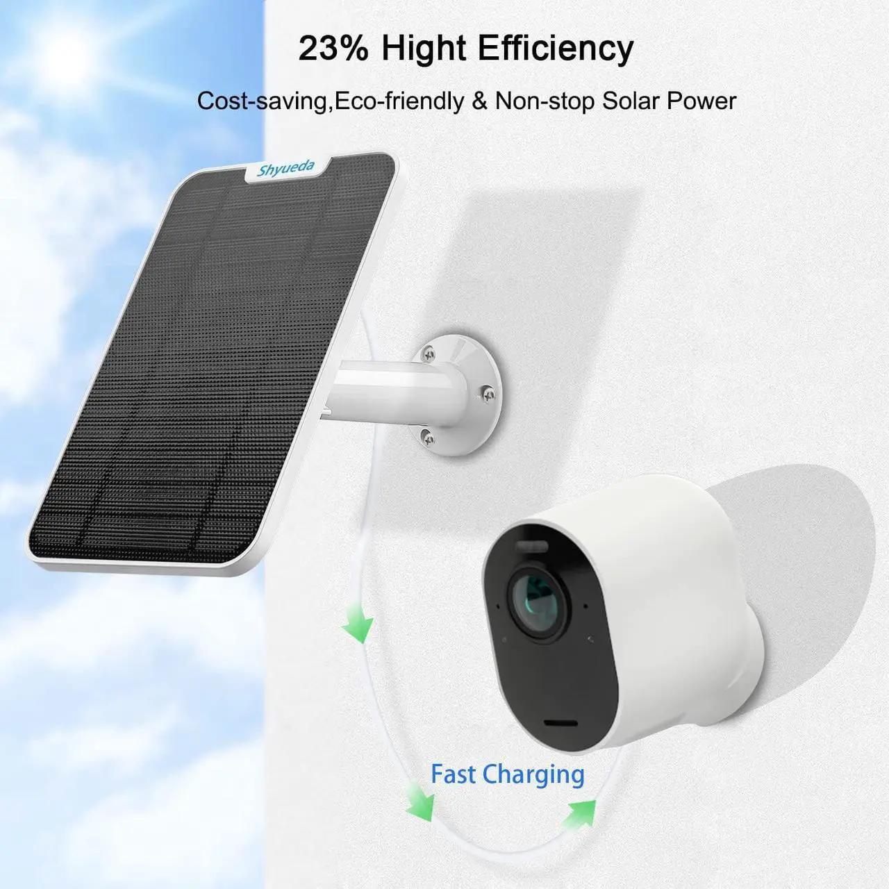 Alt view image 4 of 7 - Updated Version 4W Solar Panel Charging Compatible With Arlo Pro 3/Pro 4/Ultra/Ultra 2/Go 2 Only, With 13.1Ft Waterproof Charging Cable, Ip65 Weatherproof,Includes Secure Wall Mount(3-Pack)