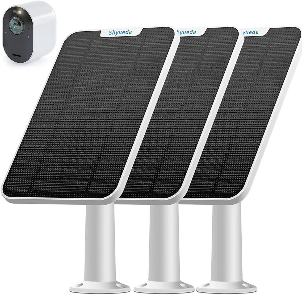 Main image of Updated Version 4W Solar Panel Charging Compatible With Arlo Pro 3/Pro 4/Ultra/Ultra 2/Go 2 Only, With 13.1Ft Waterproof Charging Cable, Ip65 Weatherproof,Includes Secure Wall Mount(3-Pack)