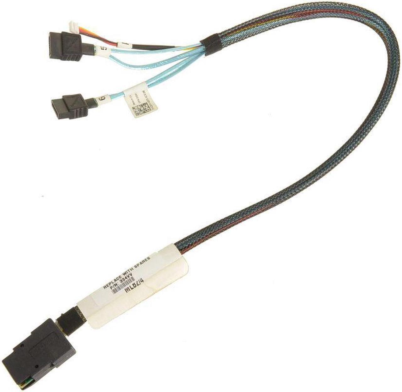Alt view image 9 of 12 - New Dell OEM PowerEdge C6100 Server 16 Inch Mini-SAS to 2xSATA/AUX Cable 334VV