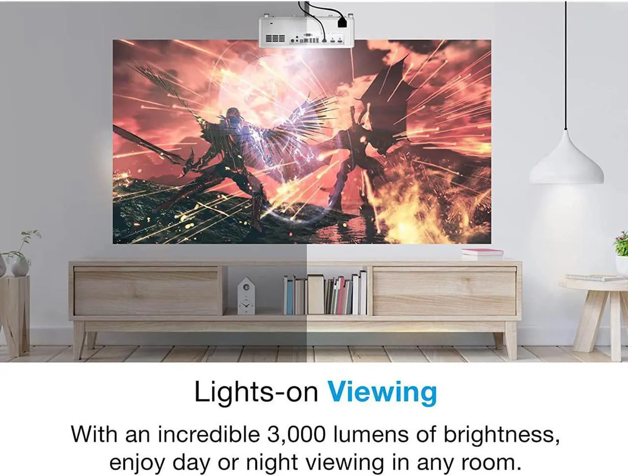 Alt view image 9 of 13 - Optoma 300 Lumen Home Cinema Laser Projector