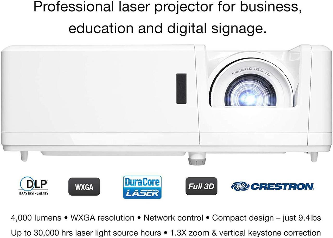 Alt view image 19 of 20 - Optoma ZW400 3D DLP Projector - 16:10 - 1280 x 800 - Front, Ceiling, Rear - 720p - 20000 Hour Normal Mode - 30000 Hour Economy Mode - WXGA - 250,000:1 - 4000 lm - HDMI - USB