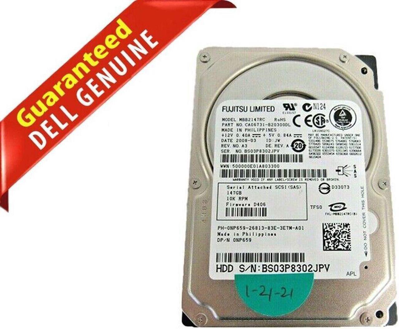 Alt view image 7 of 12 - Dell NP659 146GB 10000 RPM SAS 3Gb/s 2.5" Internal Notebook Hard Drive