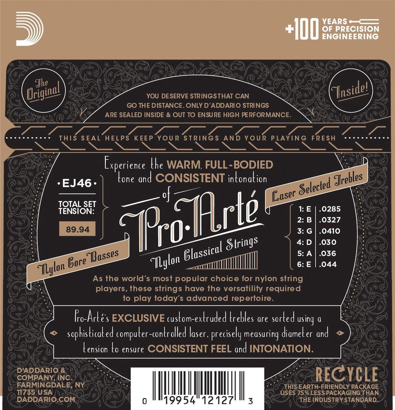 Alt view image 2 of 4 - D'Addario Guitar Strings EJ46 Pro-Arte Silver Classical Guitar Strings