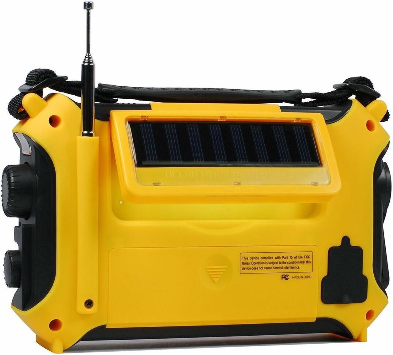 Alt view image 11 of 14 - Kaito KA500 5-way Powered Solar Power,Dynamo Crank, Wind Up Emergency AM/FM/SW/NOAA Weather Alert Radio with Flashlight,Reading Lamp and Cellphone Charger, Yellow