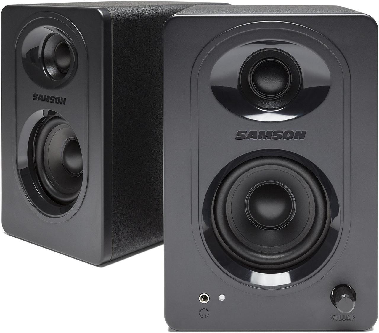 Alt view image 11 of 20 - Samson MediaOne M30 Powered Studio Monitors (Pair)