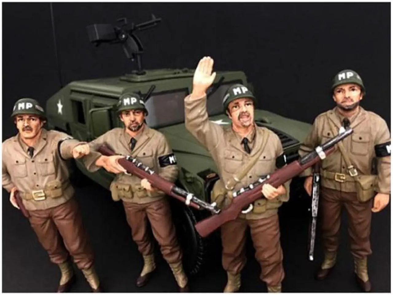Alt view image 8 of 8 - WWII Military Police 4 Piece Figure Set For 1:18 Scale Models by American Diorama