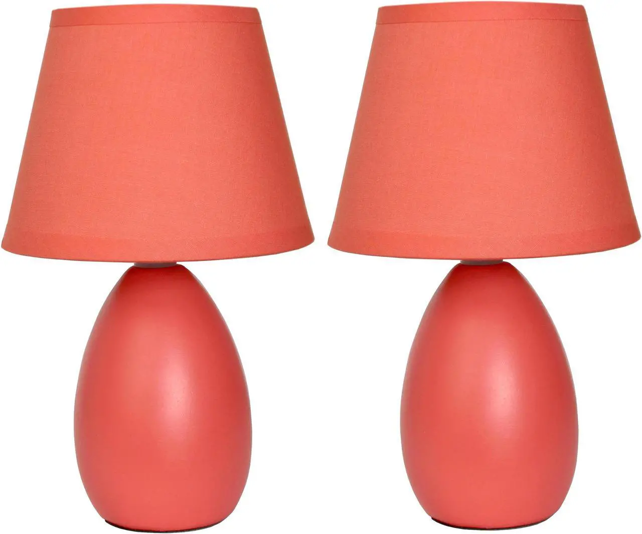 Alt view image 10 of 10 - Simple Designs  Mini  Egg Oval Ceramic Table Lamp 2 Pack Set