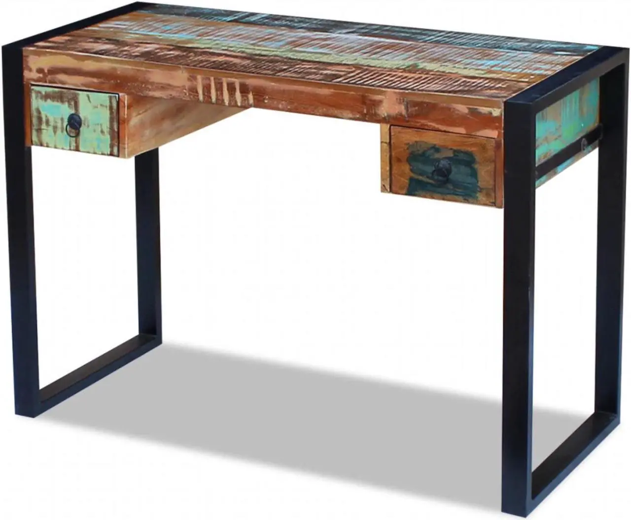 Alt view image 10 of 15 - vidaXL Desk Home Office Desk Computer Desk Workstation Solid Wood Reclaimed