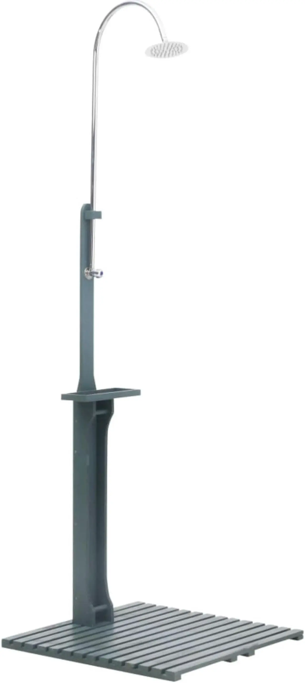 Alt view image 8 of 11 - vidaXL Garden Shower Swimming Pool Shower with Chassis Board Anthracite Wood