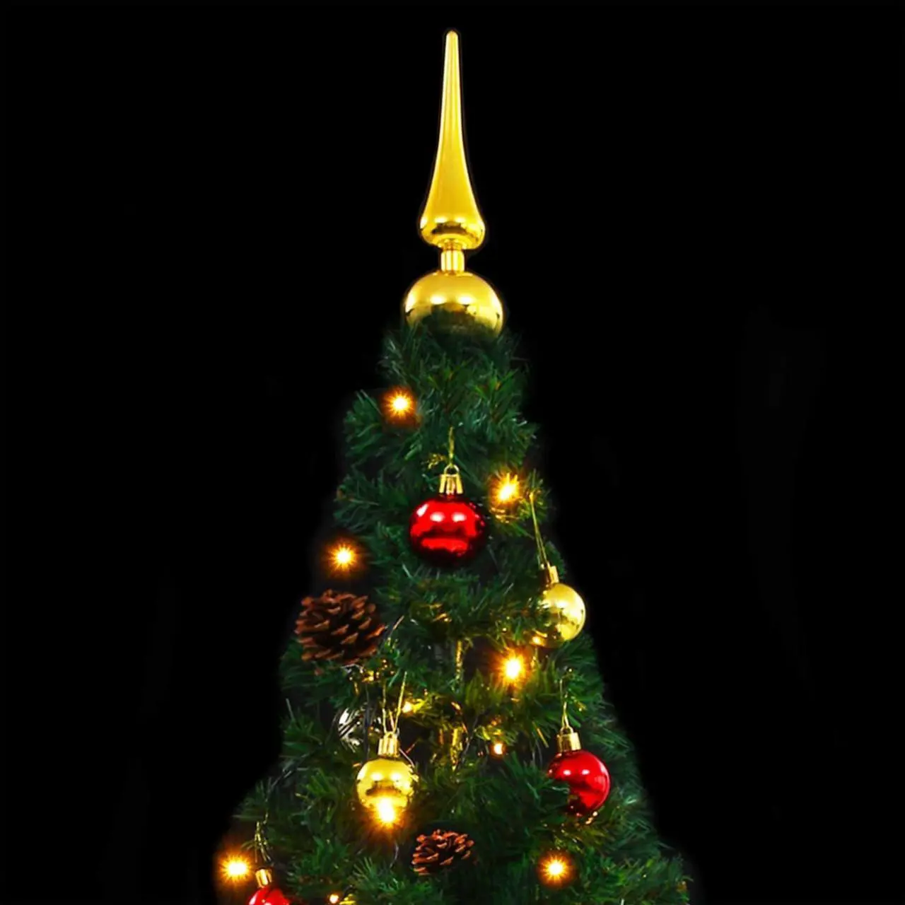 Alt view image 13 of 13 - vidaXL Artificial Pre-lit Christmas Tree with Baubles Xmas Tree Decoration Green