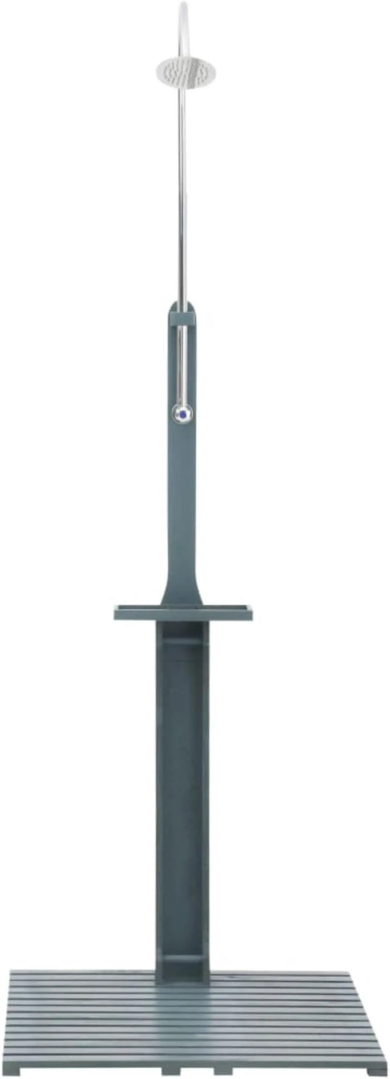 Alt view image 9 of 11 - vidaXL Garden Shower Swimming Pool Shower with Chassis Board Anthracite Wood