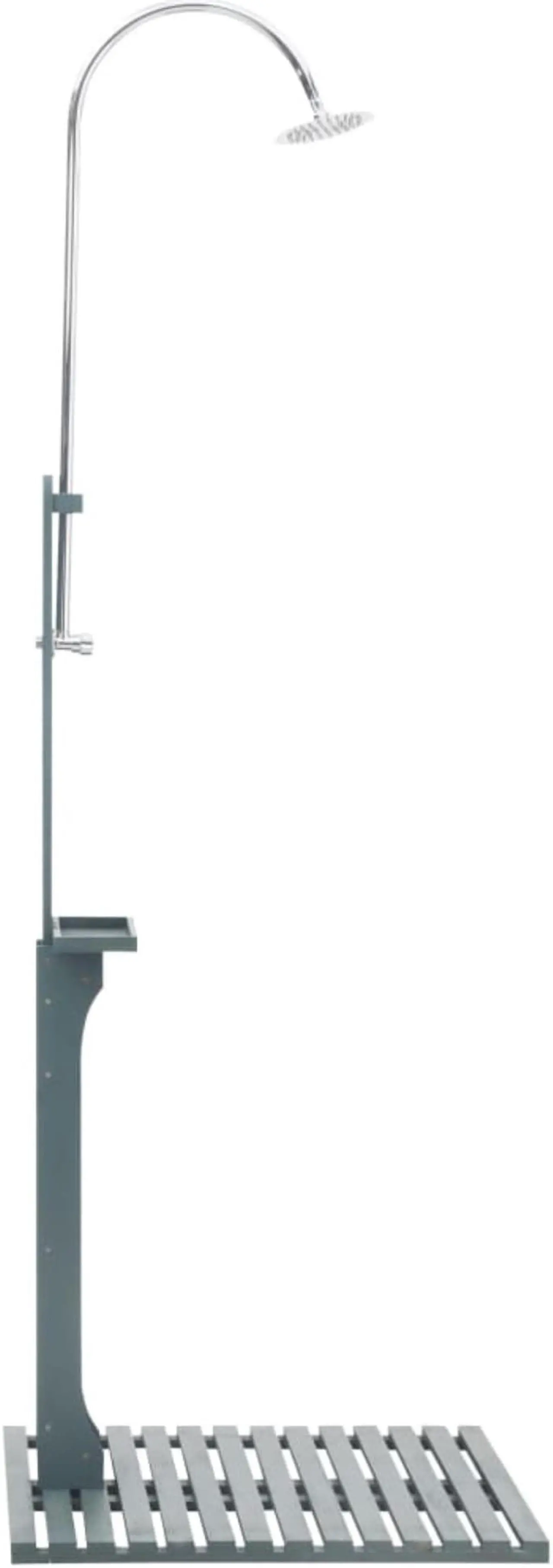 Alt view image 10 of 11 - vidaXL Garden Shower Swimming Pool Shower with Chassis Board Anthracite Wood